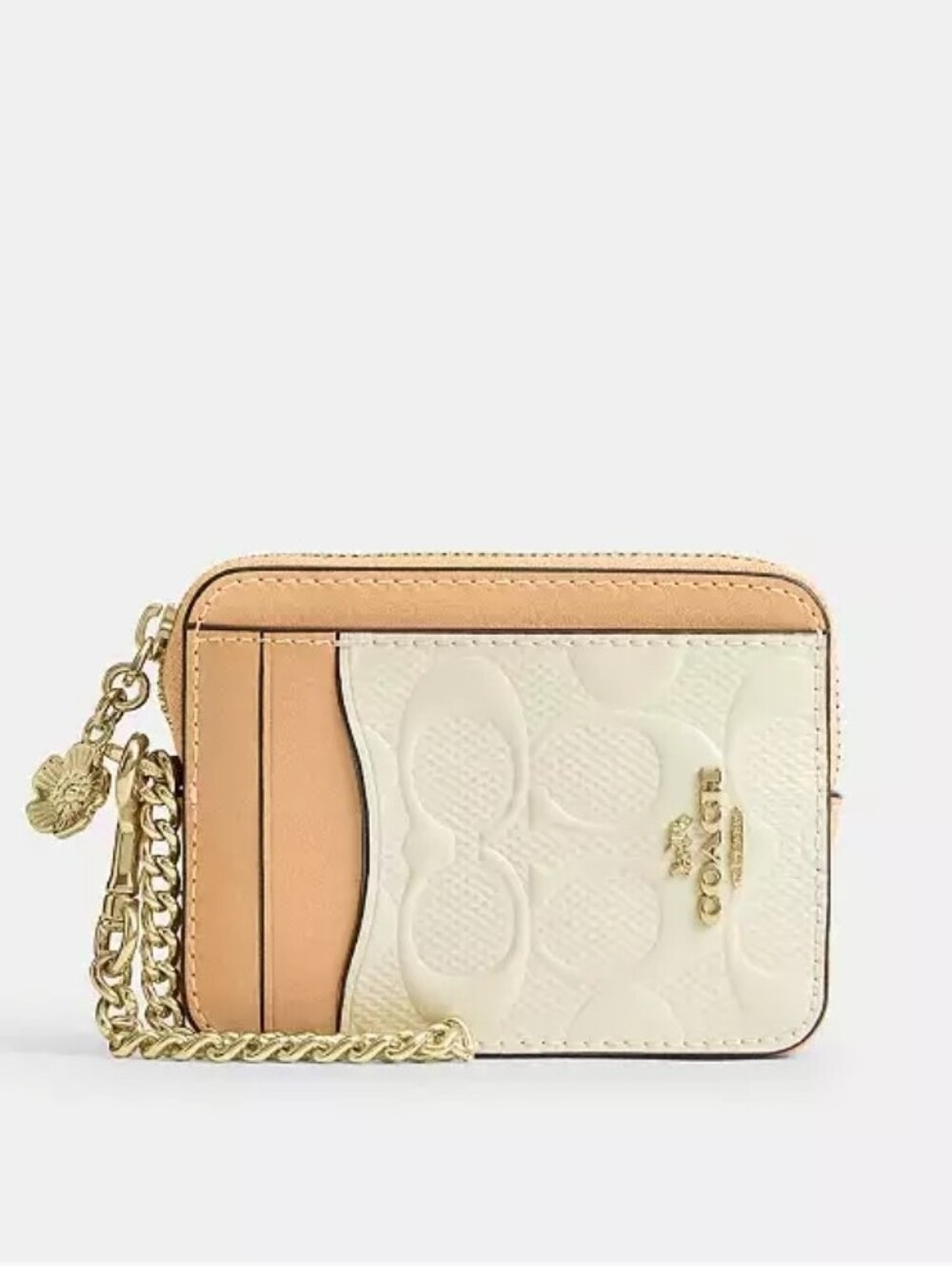 Coach Zip Card Case In Signature Leather